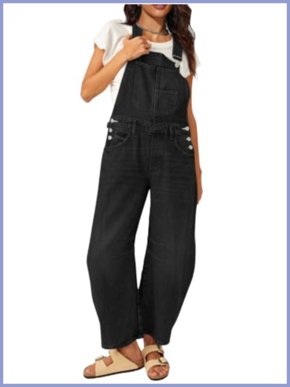 Womens Barrel Overalls Denim Jumpsuit Loose Casual Jean Bib Romper